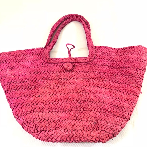 San Diego Hat Co pink woven bag great condition - Picture 3 of 6
